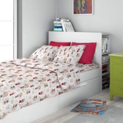 DIMcol ΠΑΠΛΩΜΑ ΕΜΠΡΙΜΕ kids Reach the stars 190 160Χ240 Beige Cotton 100%