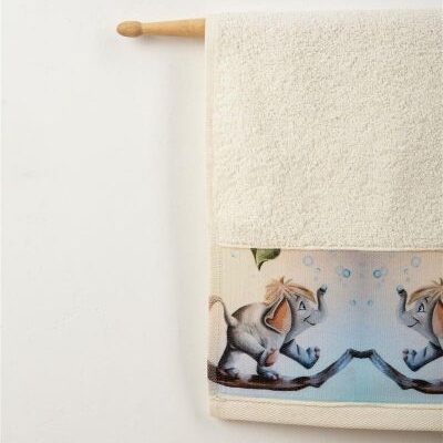 DIMcol ΠΕΤΣΕΤΑ ΜΕ ΨΗΦΙΑΚΗ ΕΚΤΥΠΩΣΗ ΣΕΤ 2 τεμ bebe Dumbo 97 30X50,70X140 ΕΚΡΟΥ Cotton 100% - Image 2