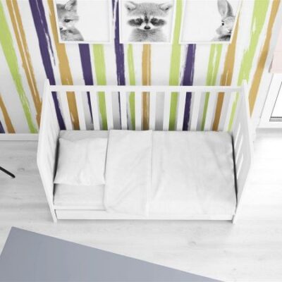 DIMcol ΠΑΠΛΩΜΑ bebe Solid 491 120Χ160 White Cotton 100% - Image 2