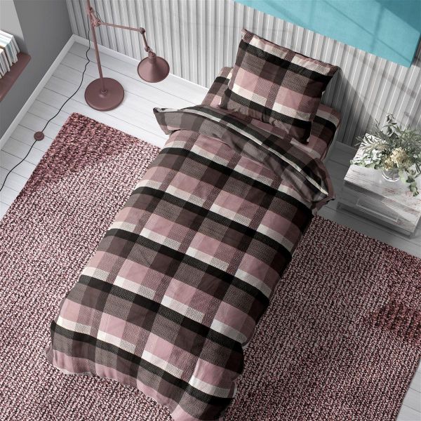 DIMcol ΠΑΠΛΩΜΑΤΟΘΗΚΗ ΕΜΠΡΙΜΕ Paradise 401 160Χ240 Μπορντό-Γκρί Flannel Cotton 100%