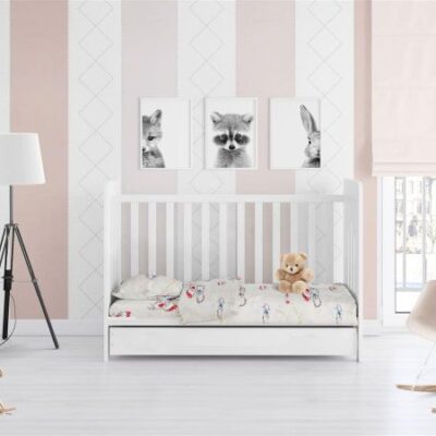 DIMcol ΣΕΝΤΟΝΙΑ ΕΜΠΡΙΜΕ ΣΕΤ 3 τεμ bebe Two Lovely Bears 67 120Χ160 Ecru Cotton 100% - Image 2