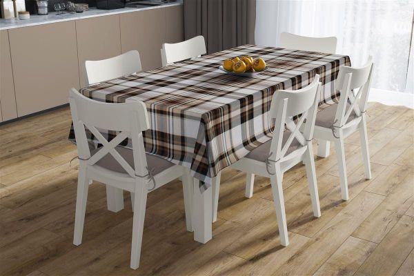 DIMcol ΤΡΑΠΕΖΟΜΑΝΤΗΛΟ ΑΛΕΚΙΑΣΤΟ 140X180 Tartan 491 Beige Cott/Pol 70/30