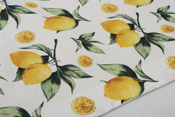 DIMcol ΤΡΑΠΕΖΟΜΑΝΤΗΛΟ ΑΛΕΚΙΑΣΤΟ 140X180 Lemon 457 White-Yellow Cott/Pol 70/30 - Image 2