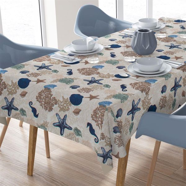 DIMcol ΤΡΑΠΕΖΟΜΑΝΤΗΛΟ ΑΛΕΚΙΑΣΤΟ 140X180 Coral Reef 475 Ecru Cott/Pol 70/30