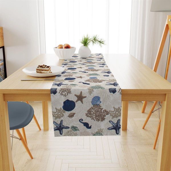 DIMcol ΤΡΑΒΕΡΣΑ ΑΛΕΚΙΑΣΤΗ 40X180 Coral Reef 475 Ecru Cott/Pol 70/30