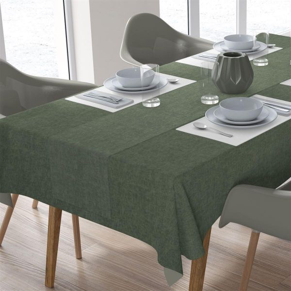 DIMcol ΑΛΕΚΙΑΣΤΟ ΣΕΤ 2 τεμ (ΤΡΑΠ/ΛΟ 140Χ140/ΤΡΑΒΕΡΣΑ 40Χ140) Panama Green Cott/Pol 70/30