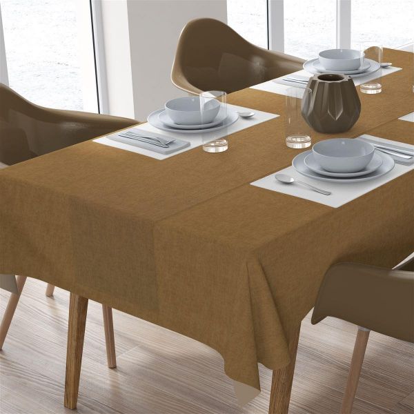 DIMcol ΑΛΕΚΙΑΣΤΟ ΣΕΤ 2 τεμ (ΤΡΑΠ/ΛΟ 140Χ140/ΤΡΑΒΕΡΣΑ 40Χ140) Panama Mustard Cott/Pol 70/30