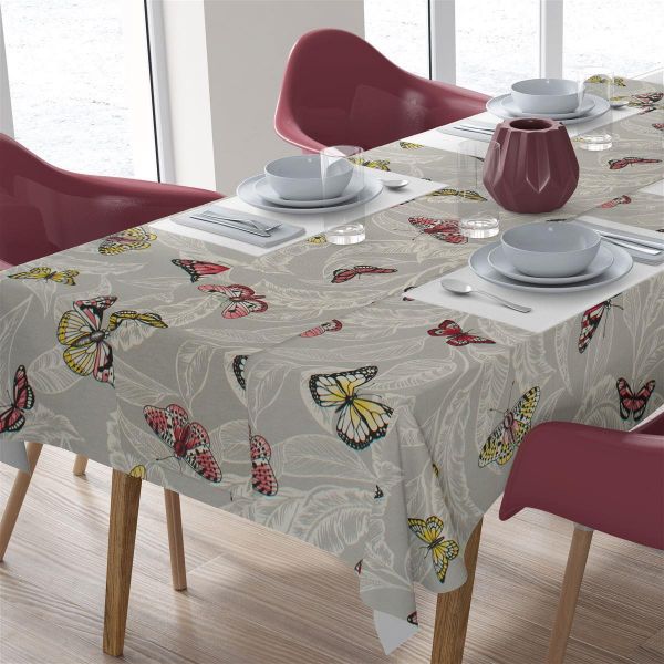 DIMcol ΑΛΕΚΙΑΣΤΟ ΣΕΤ 2 τεμ (ΤΡΑΠ/ΛΟ 140Χ220/ΤΡΑΒΕΡΣΑ 40Χ220) Butterfly 451 Grey Cott/Pol 70/30