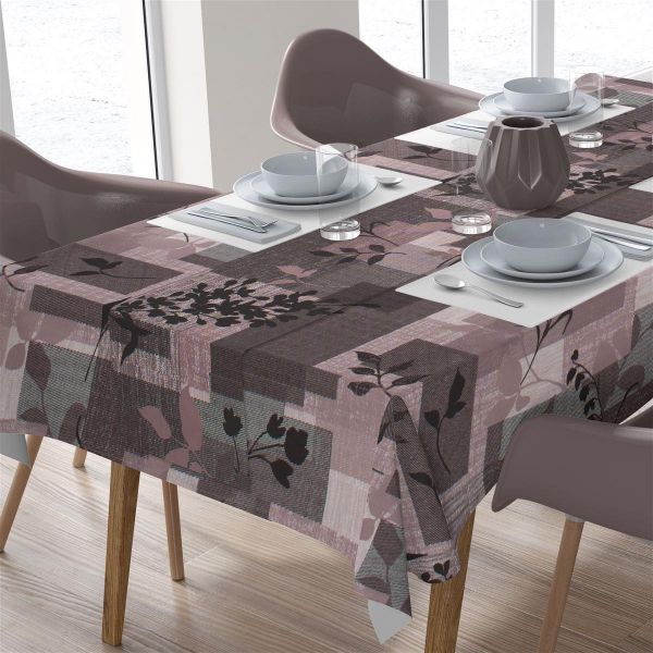 DIMcol ΑΛΕΚΙΑΣΤΟ ΣΕΤ 2 τεμ (ΤΡΑΠ/ΛΟ 140Χ220/ΤΡΑΒΕΡΣΑ 40Χ220) Branch 464 Lila Cott/Pol 70/30