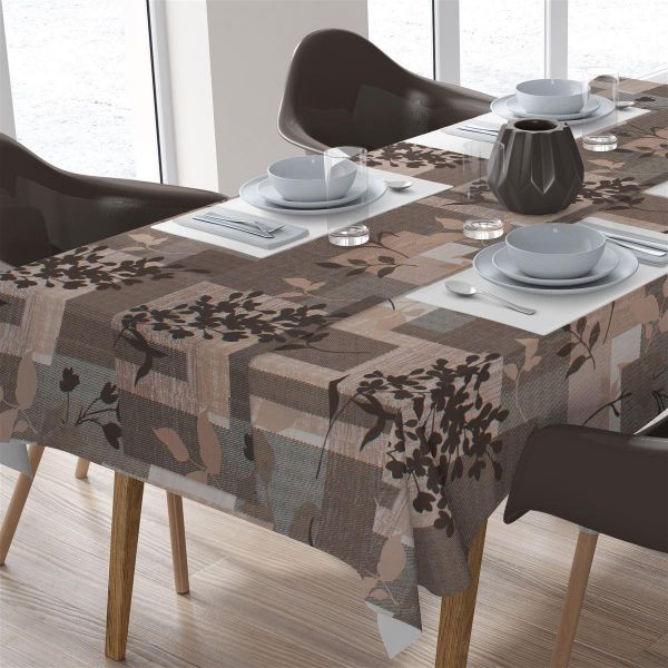 DIMcol ΑΛΕΚΙΑΣΤΟ ΣΕΤ 2 τεμ (ΤΡΑΠ/ΛΟ 140Χ220/ΤΡΑΒΕΡΣΑ 40Χ220) Branch 463 Beige Cott/Pol 70/30