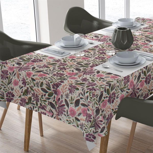 DIMcol ΑΛΕΚΙΑΣΤΟ ΣΕΤ 2 τεμ (ΤΡΑΠ/ΛΟ 140Χ220/ΤΡΑΒΕΡΣΑ 40Χ220) Anthemis 486 Violet Cott/Pol 70/30