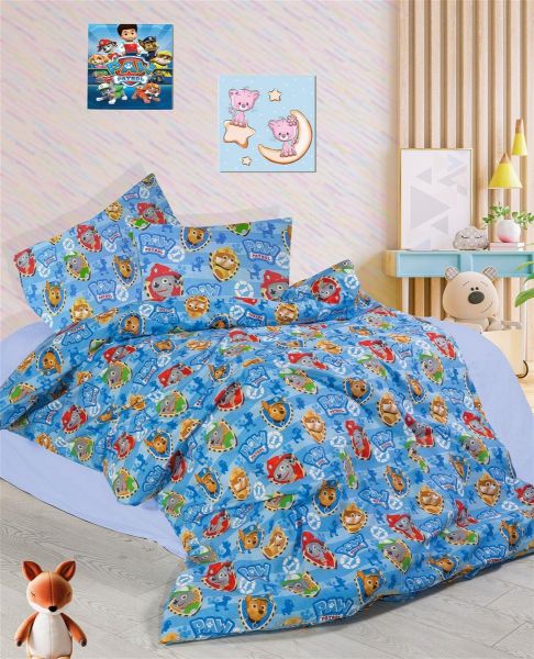 DIMcol ΠΑΠΛΩΜΑΤΟΘΗΚΗ ΕΜΠΡΙΜΕ kids Paw Patrol 308 160Χ240 Sky blue Cott/Pol 70/30