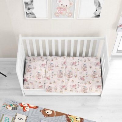 DIMcol ΣΕΝΤΟΝΙΑ ΕΜΠΡΙΜΕ ΣΕΤ 3 τεμ bebe Pretty Bear 95 120Χ160 Ecru Cotton 100%