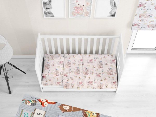 DIMcol ΣΕΝΤΟΝΙΑ ΕΜΠΡΙΜΕ ΣΕΤ 3 τεμ bebe Pretty Bear 95 120Χ160 Ecru Cotton 100%
