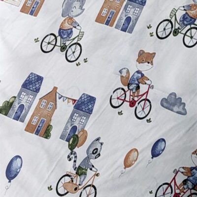 DIMcol ΠΑΝΑ ΧΑΣΕΣ bebe Bicycle 415 80Χ80 White-Blue Cotton 100%
