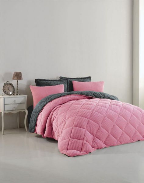 DIMcol ΚΟΥΒΕΡΤΟΠΑΠΛΩΜΑ Γούνα-Sherpa 750 gsm 1860 Pink B12 220X240 Polyester