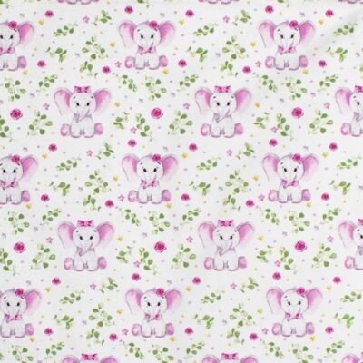 DIMcol ΠΑΝΑ ΧΑΣΕΣ bebe Elephant 173 80Χ80 White-Pink Cotton 100%