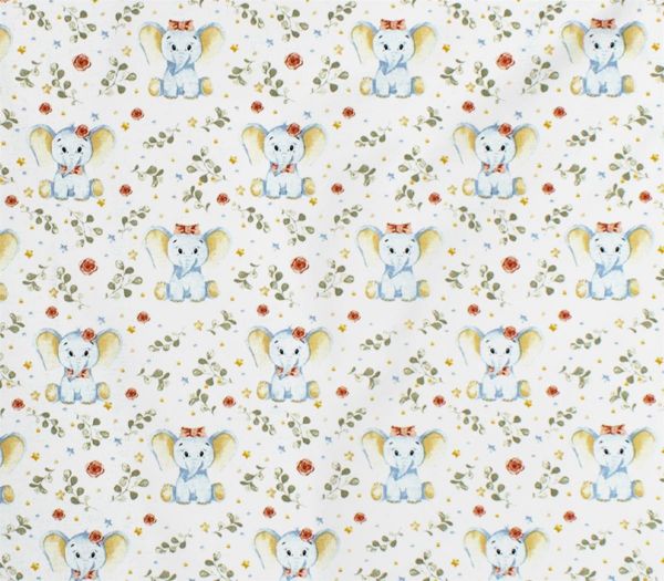 DIMcol ΠΑΝΑ ΧΑΣΕΣ bebe Elephant 175 80Χ80 White-Blue Cotton 100%
