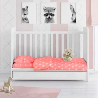 DIMcol ΠΑΠΛΩΜΑ ΕΜΠΡΙΜΕ bebe Star 34 120Χ160 Coral Cotton 100%