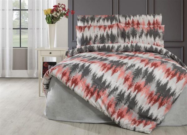 DIMcol ΠΑΠΛΩΜΑ ΕΜΠΡΙΜΕ Αφροδίτη 411 220Χ240 Grey-Brick Red Cott/Pol 70/30