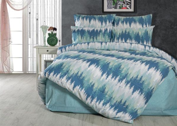 DIMcol ΠΑΠΛΩΜΑ ΕΜΠΡΙΜΕ Αφροδίτη 412 220Χ240 Petrol Cott/Pol 70/30