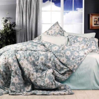 DIMcol ΠΑΠΛΩΜΑ ΕΜΠΡΙΜΕ Ήρα 425 160Χ240 White-Denim Blue Cott/Pol 70/30