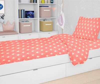 DIMcol ΠΑΠΛΩΜΑΤΟΘΗΚΗ ΕΜΠΡΙΜΕ kids Star 34 160X240 Coral Cotton 100%