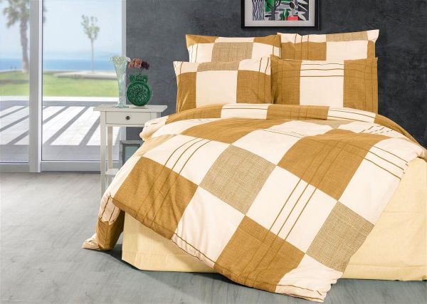 DIMcol ΠΑΠΛΩΜΑΤΟΘΗΚΗ ΕΜΠΡΙΜΕ Κίρκη 437 220X240 Golden Beige Cott/Pol 70/30