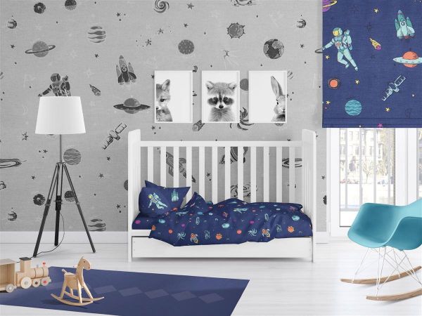 DIMcol ΣΕΝΤΟΝΙΑ ΕΜΠΡΙΜΕ ΣΕΤ 3 τεμ bebe Space 189 120Χ160 Blue Cotton 100%