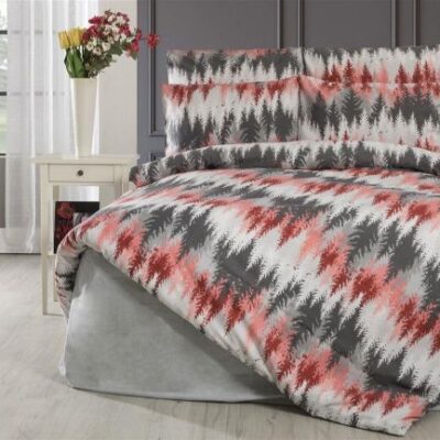DIMcol ΣΕΝΤΟΝΙΑ ΕΜΠΡΙΜΕ ΣΕΤ 4 τεμ Αφροδίτη 411 240X270 Grey-Brick Red Cott/Pol 70/30