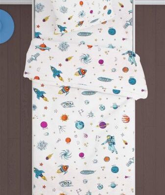 DIMcol ΠΑΠΛΩΜΑ ΕΜΠΡΙΜΕ kids Space 188 160Χ240 White Cotton 100%