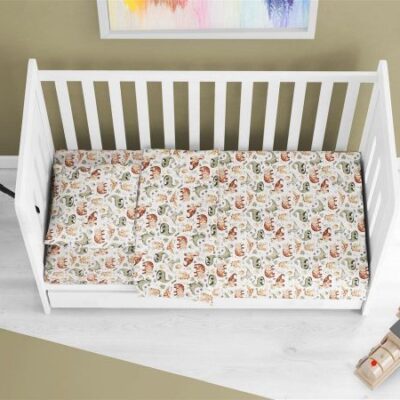 DIMcol ΠΑΠΛΩΜΑ ΕΜΠΡΙΜΕ bebe Dino 515 120X160 Beige Cotton 100%