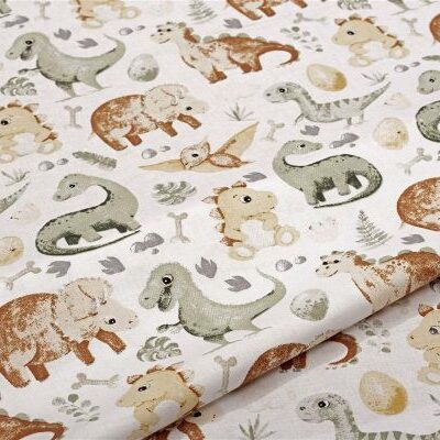 DIMcol ΣΕΝΤΟΝΙΑ ΕΜΠΡΙΜΕ ΣΕΤ 2 τεμ kids Dino 515 160X240 Beige Cotton 100% - Image 2