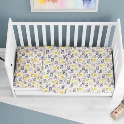 DIMcol ΠΑΠΛΩΜΑ ΕΜΠΡΙΜΕ bebe Dino 516 120X160 Grey Cotton 100%