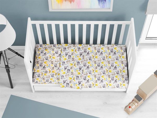 DIMcol ΠΑΠΛΩΜΑ ΕΜΠΡΙΜΕ bebe Dino 516 120X160 Grey Cotton 100%