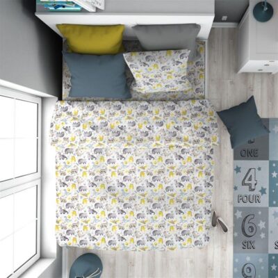 DIMcol ΠΑΠΛΩΜΑ ΕΜΠΡΙΜΕ kids Dino 516 160X240 Grey Cotton 100%