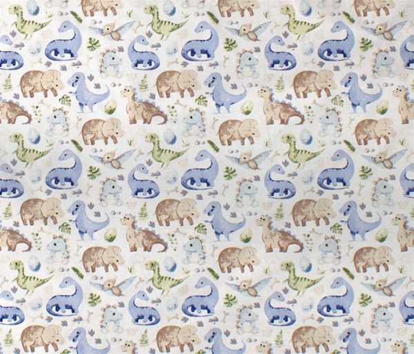 DIMcol ΠΑΝΑ ΧΑΣΕΣ bebe Dino 517 80X80 Sky Blue Cotton 100%