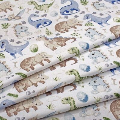 DIMcol ΣΕΝΤΟΝΙΑ ΕΜΠΡΙΜΕ ΣΕΤ 2 τεμ kids Dino 517 160X240 Sky Blue Cotton 100% - Image 2