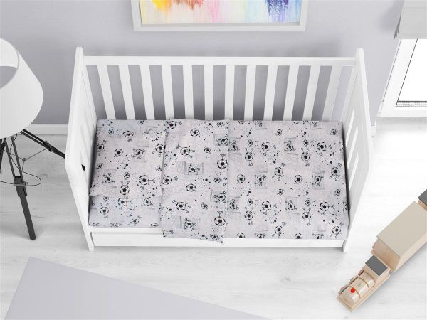 DIMcol ΠΑΠΛΩΜΑ ΕΜΠΡΙΜΕ bebe Football 520 120X160 Grey Cotton 100%