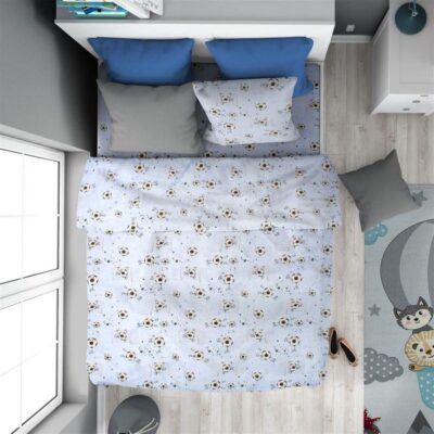 DIMcol ΠΑΠΛΩΜΑ ΕΜΠΡΙΜΕ kids Football 521 160X240 Sky Blue Cotton 100%