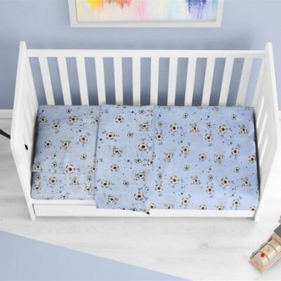 DIMcol ΣΕΝΤΟΝΙΑ ΕΜΠΡΙΜΕ ΣΕΤ 3 τεμ bebe Football 521 120X160 Sky Blue Cotton 100%