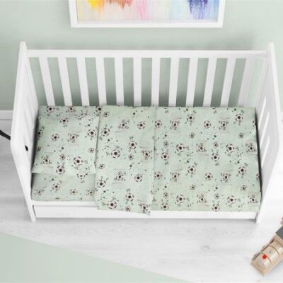 DIMcol ΣΕΝΤΟΝΙΑ ΕΜΠΡΙΜΕ ΣΕΤ 3 τεμ bebe Football 522 120X160 Mint Cotton 100%