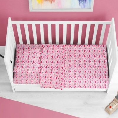DIMcol ΣΕΝΤΟΝΙΑ ΕΜΠΡΙΜΕ ΣΕΤ 3 τεμ bebe Fox 525 120X160 Pink Cotton 100%