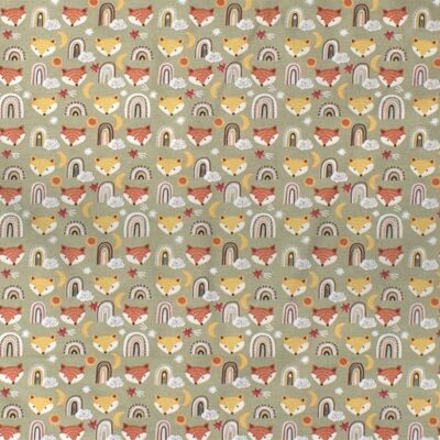 DIMcol ΠΑΝΑ ΧΑΣΕΣ bebe Fox 526 80X80 Olive Cotton 100%