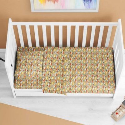 DIMcol ΠΑΠΛΩΜΑ ΕΜΠΡΙΜΕ bebe Fox 526 120X160 Olive Cotton 100%