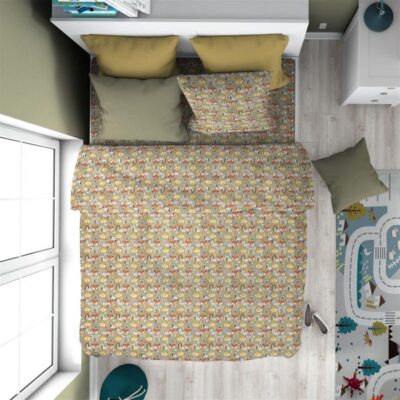 DIMcol ΠΑΠΛΩΜΑ ΕΜΠΡΙΜΕ kids Fox 526 160X240 Olive Cotton 100%