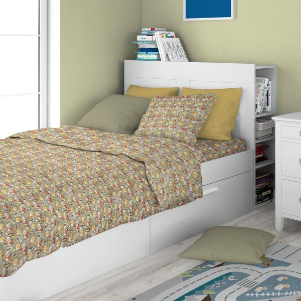 DIMcol ΣΕΝΤΟΝΙΑ ΕΜΠΡΙΜΕ ΣΕΤ 3 τεμ kids Fox 526 160X240 Olive Cotton 100%