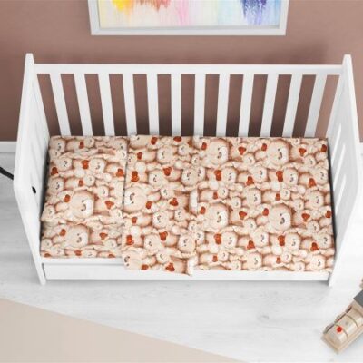 DIMcol ΠΑΠΛΩΜΑ ΕΜΠΡΙΜΕ bebe Teddy Bear 535 120X160 Beige Cotton 100%