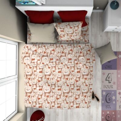 DIMcol ΠΑΠΛΩΜΑΤΟΘΗΚΗ ΕΜΠΡΙΜΕ kids Teddy Bear 535 160X240 Beige Cotton 100%