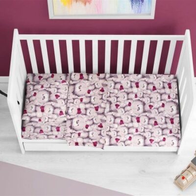 DIMcol ΠΑΠΛΩΜΑ ΕΜΠΡΙΜΕ bebe Teddy Bear 536 120X160 Purple Cotton 100%